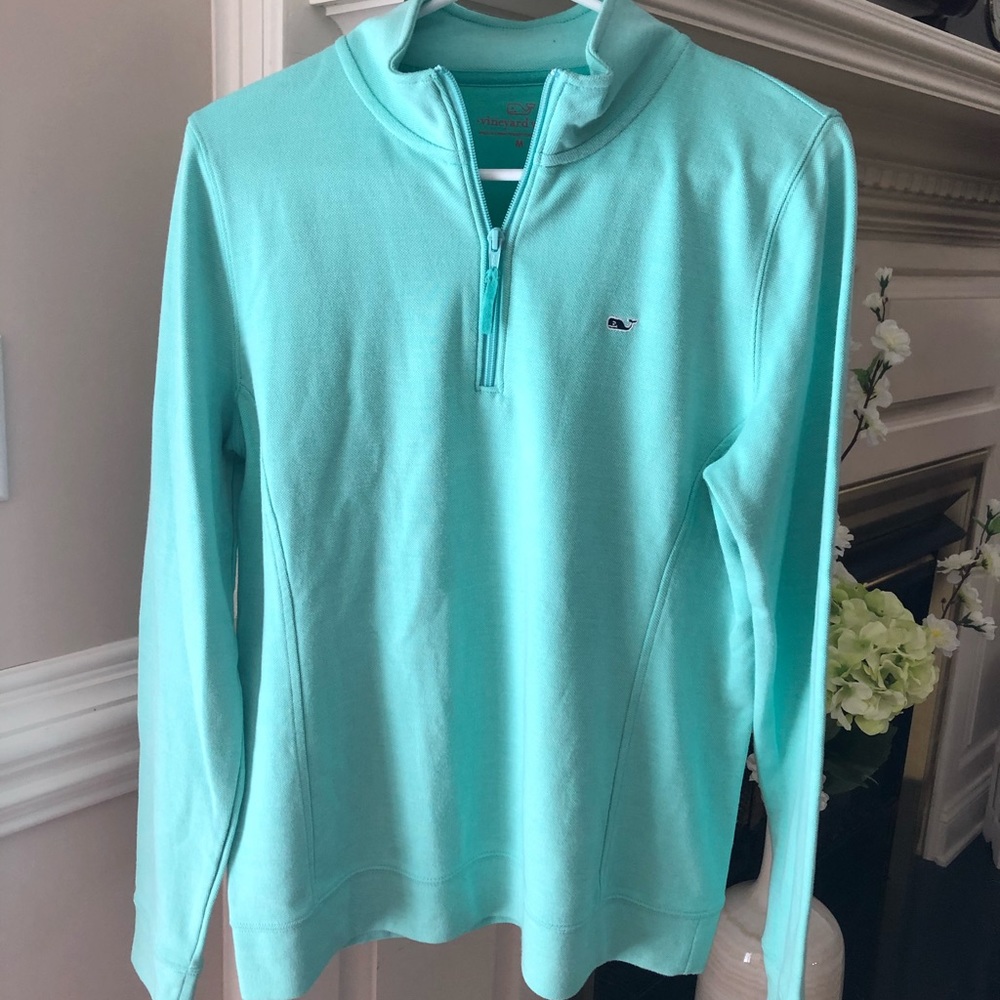 Vineyard Vines Women's Mint Green Quarter-Zip Pullover